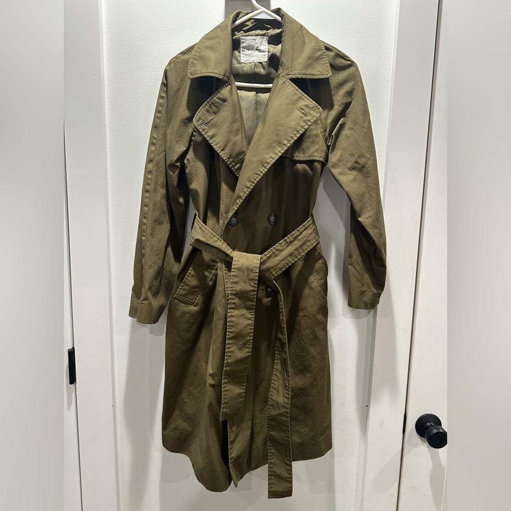 Everlane Khaki Double-Breasted Trench Coat - Picture 4 of 6